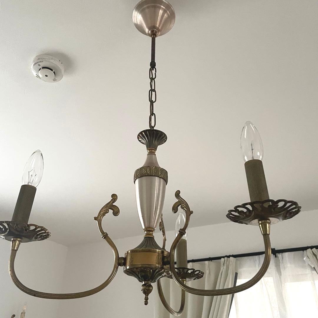 フランスアンティーク　3灯　シャンデリア