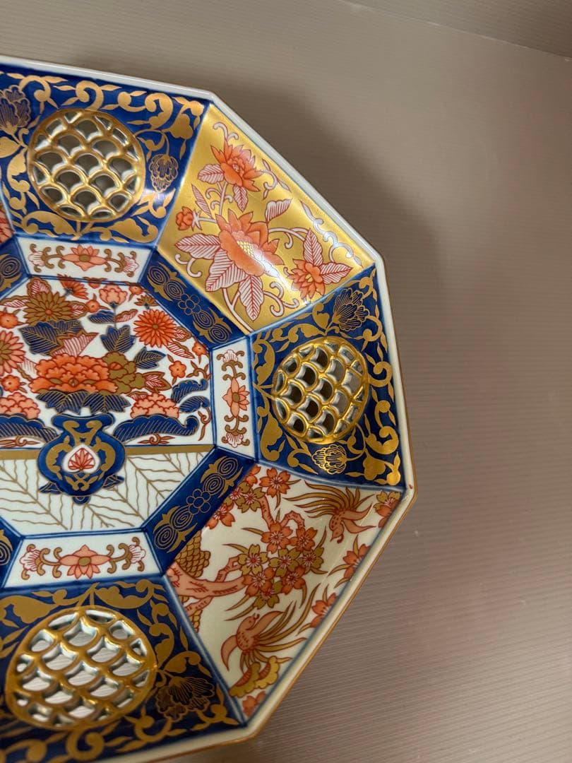 2818 林九郎作　伝統工芸　古伊万里　大鉢　23cm 未使用