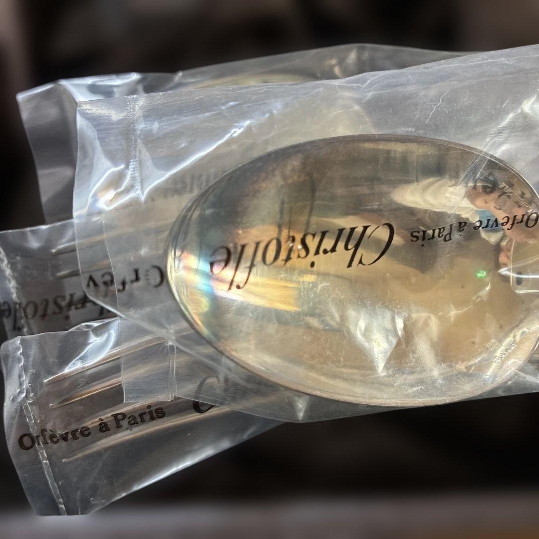 【売り切り価格】Christofle カトラリーセット6点　パール　ケース入り