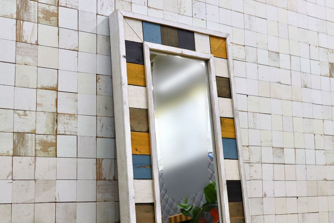 GMHH469○フレンチクラシック シャビーシック 姿見 ウォールミラー 鏡