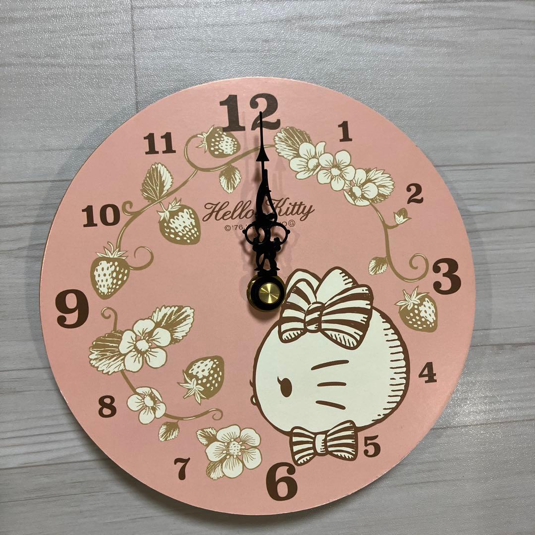 ハローキティ 洋服の青山 壁掛け時計 ノベルティ ピンク 壁掛け時計