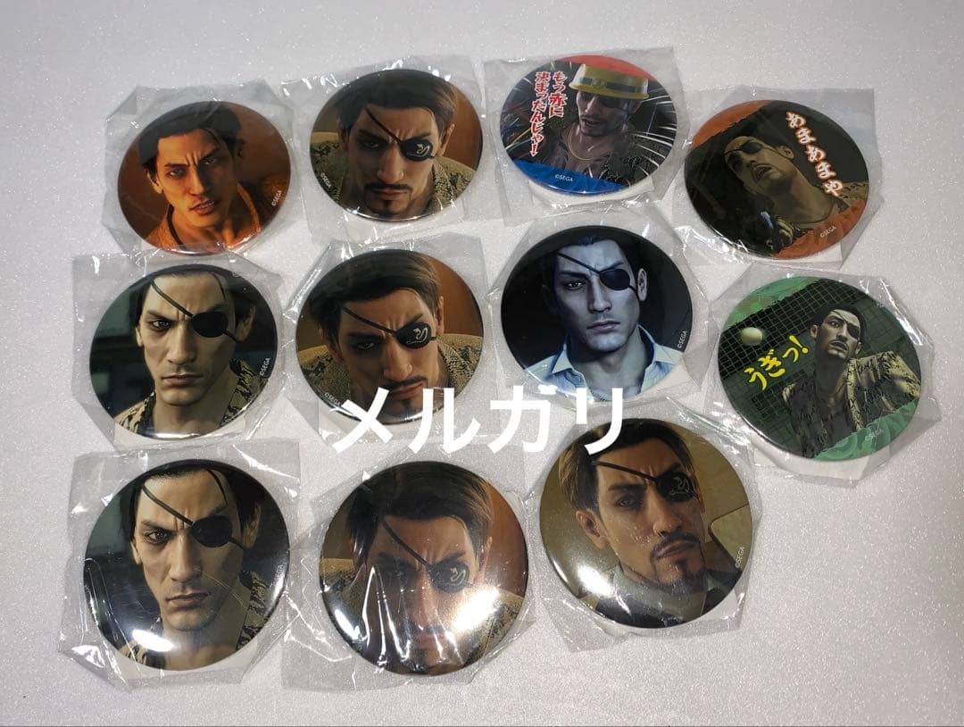 くじ引き堂 龍が如く 真島吾朗　誕生日記念くじ 真島ヒストリー缶バッジ 11点