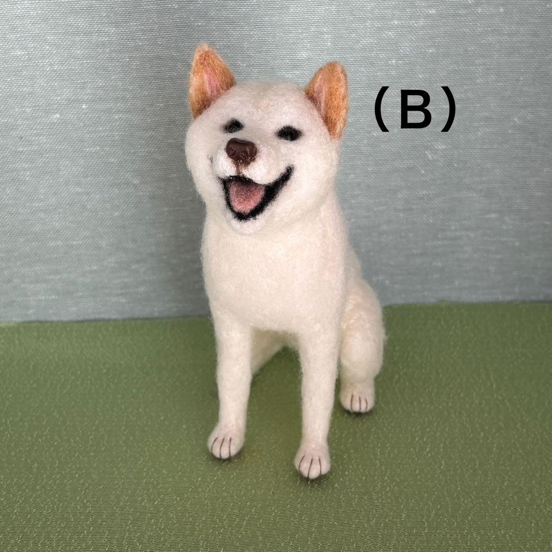 柴犬　白柴（2）　羊毛フェルト　ハンドメイド　No.77