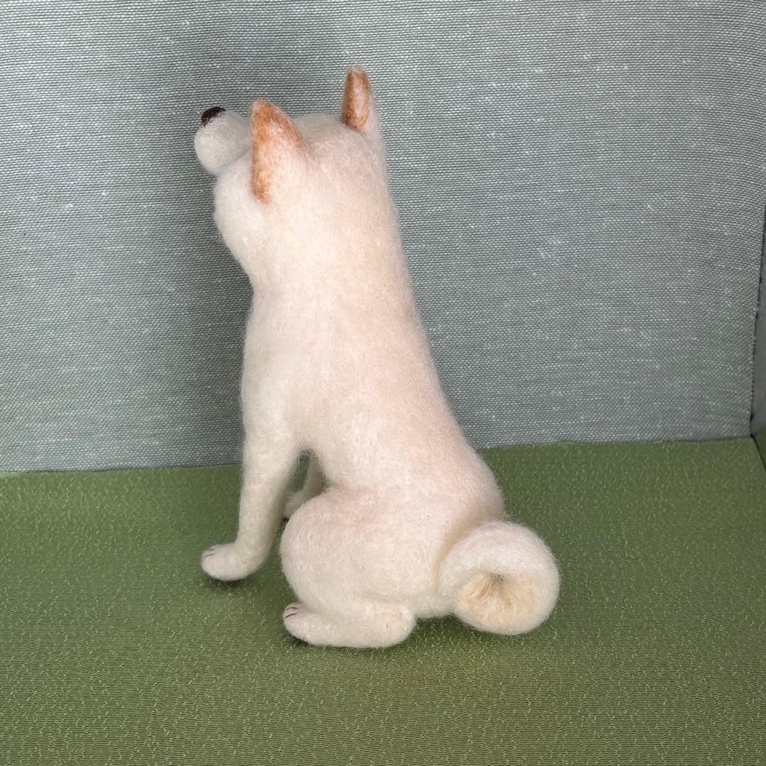 柴犬　白柴（2）　羊毛フェルト　ハンドメイド　No.77