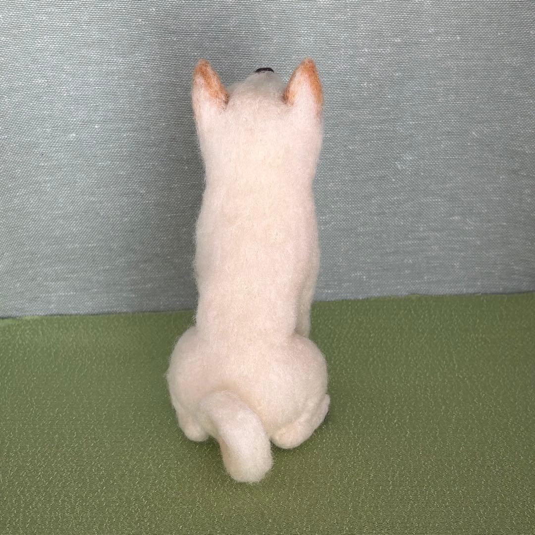 柴犬　白柴（2）　羊毛フェルト　ハンドメイド　No.77