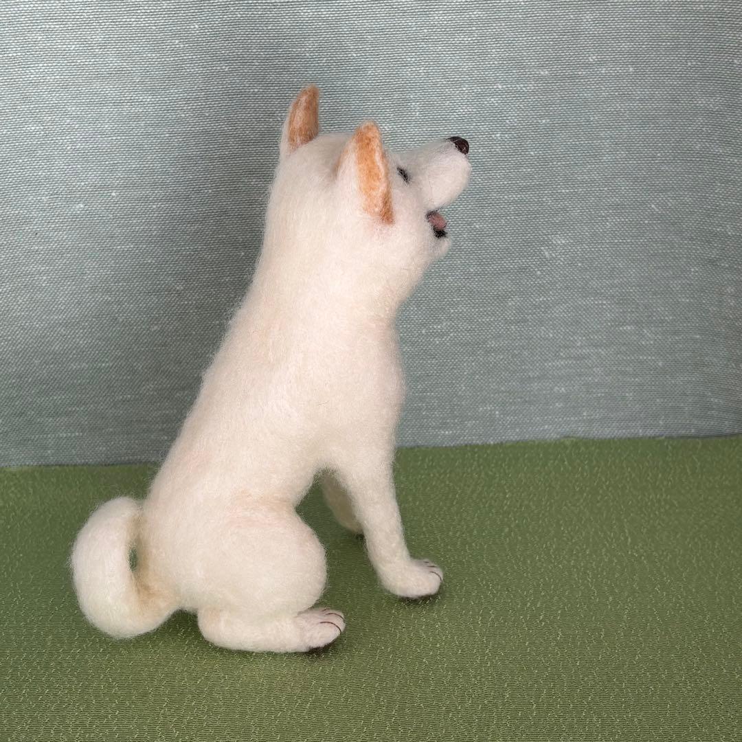 柴犬　白柴（2）　羊毛フェルト　ハンドメイド　No.77
