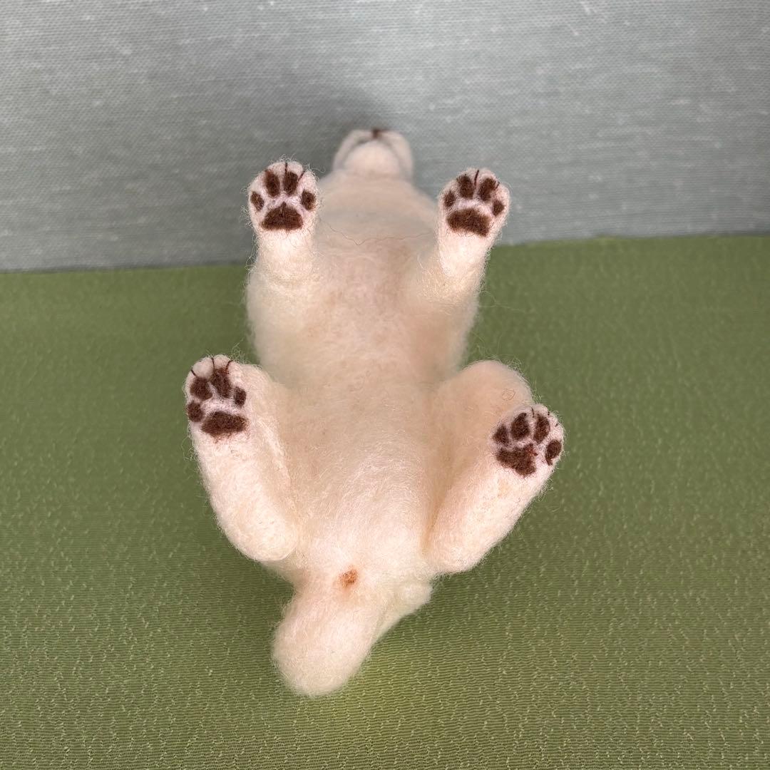 柴犬　白柴（2）　羊毛フェルト　ハンドメイド　No.77