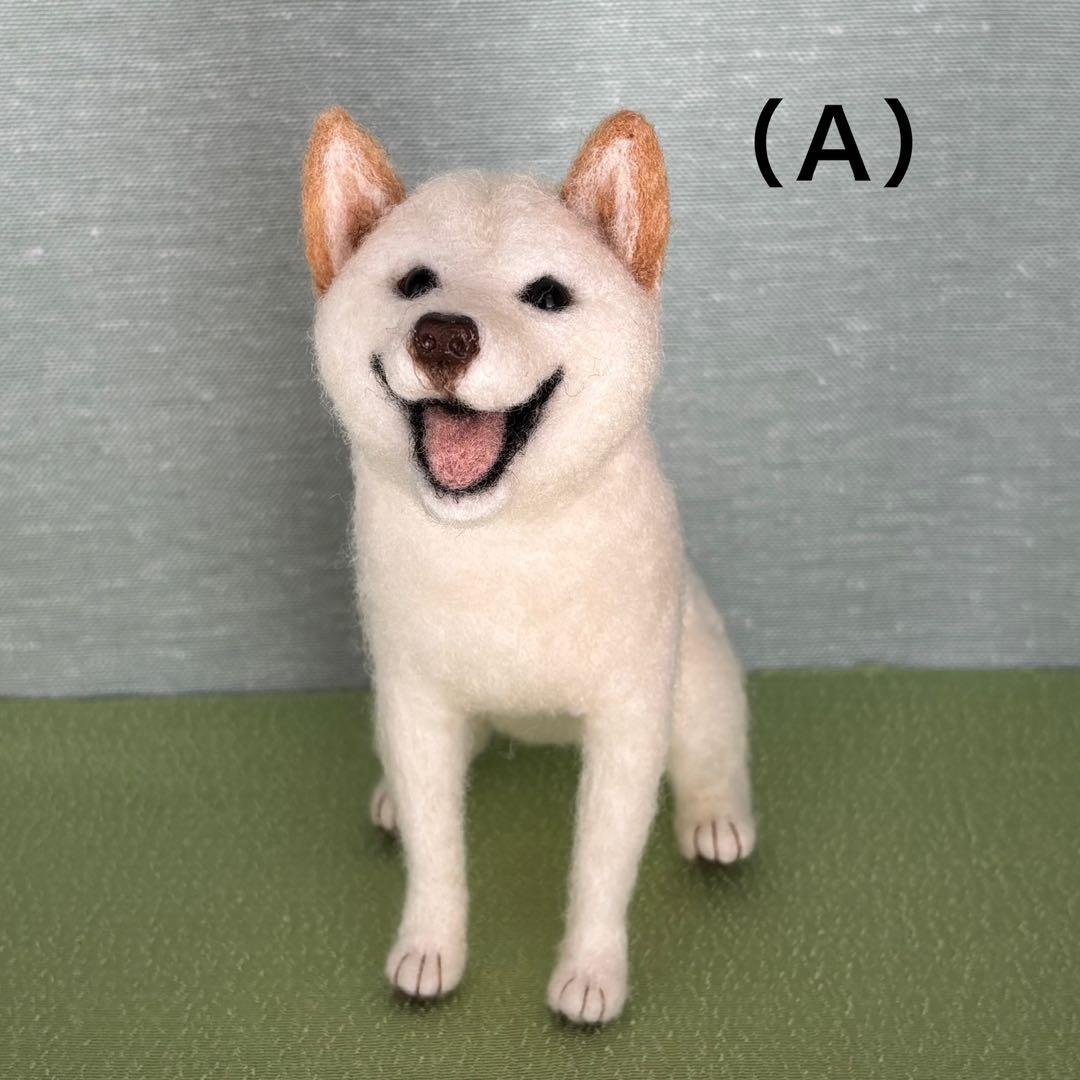 柴犬　白柴（2）　羊毛フェルト　ハンドメイド　No.77