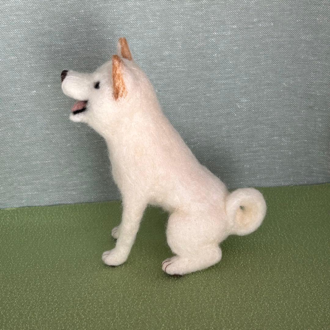 柴犬　白柴（2）　羊毛フェルト　ハンドメイド　No.77