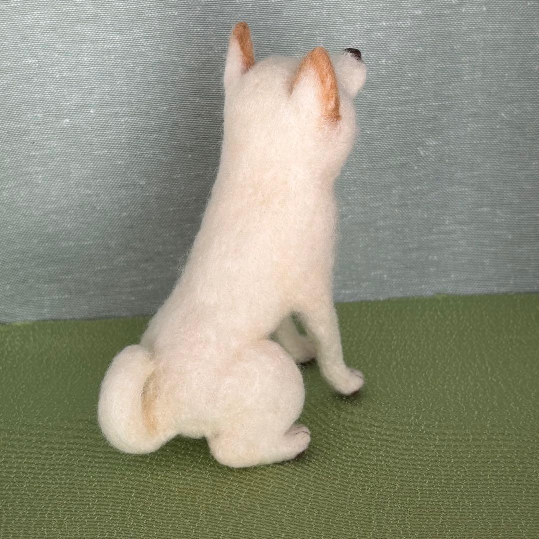 柴犬　白柴（2）　羊毛フェルト　ハンドメイド　No.77