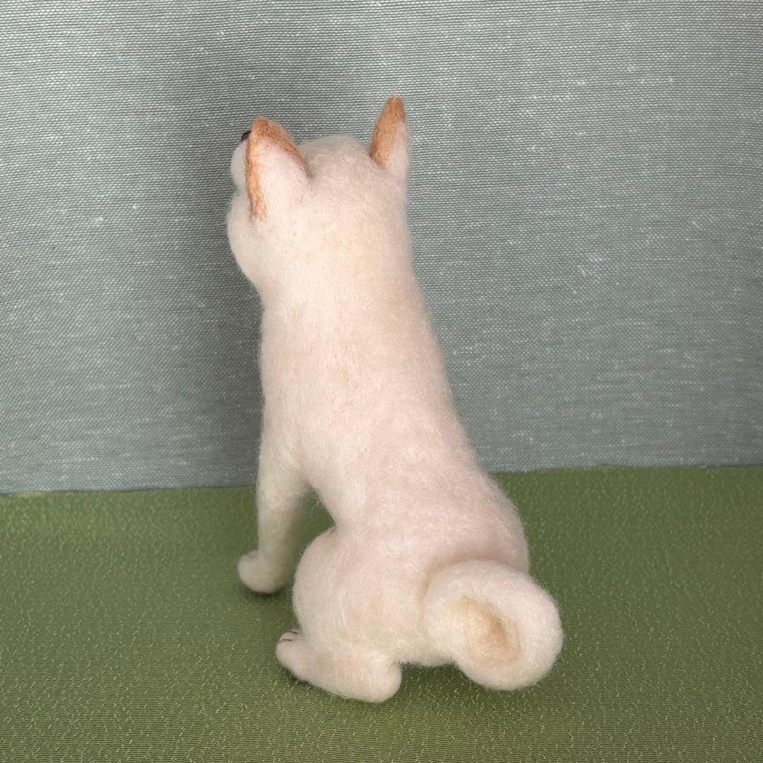 柴犬　白柴（2）　羊毛フェルト　ハンドメイド　No.77