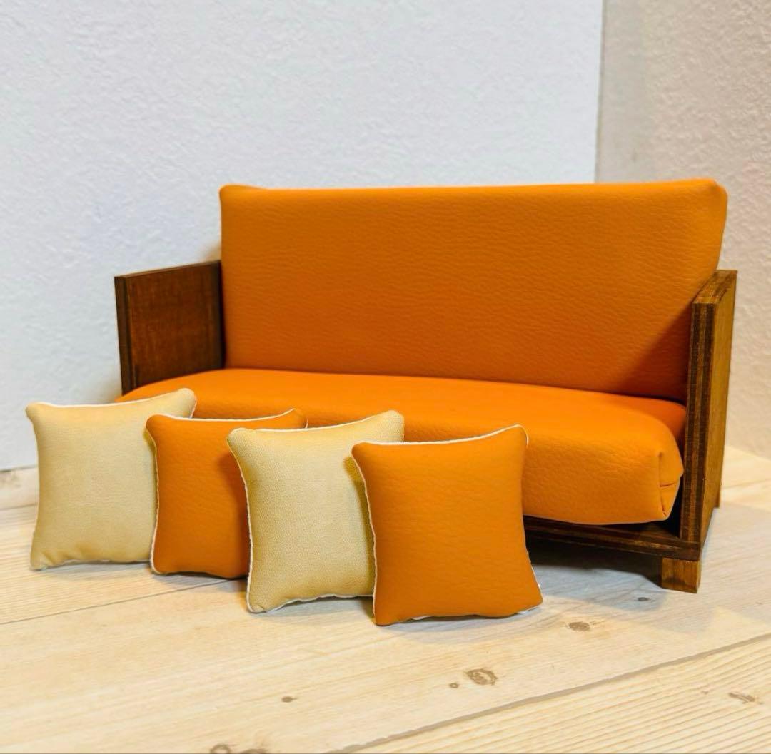 0704e♡ミニチュアソファー♡デニム ドールハウス - メルカリ