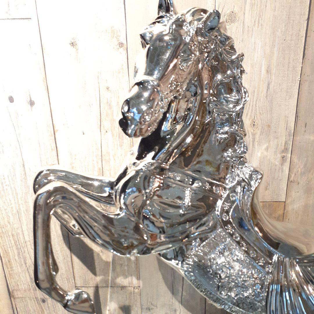 輸入雑貨　イタリアンクラッシック　『シルバーホース』　オーナメント　エレガント