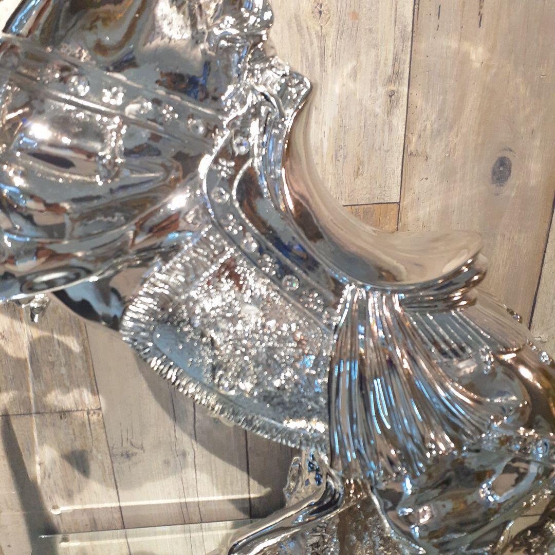 輸入雑貨　イタリアンクラッシック　『シルバーホース』　オーナメント　エレガント