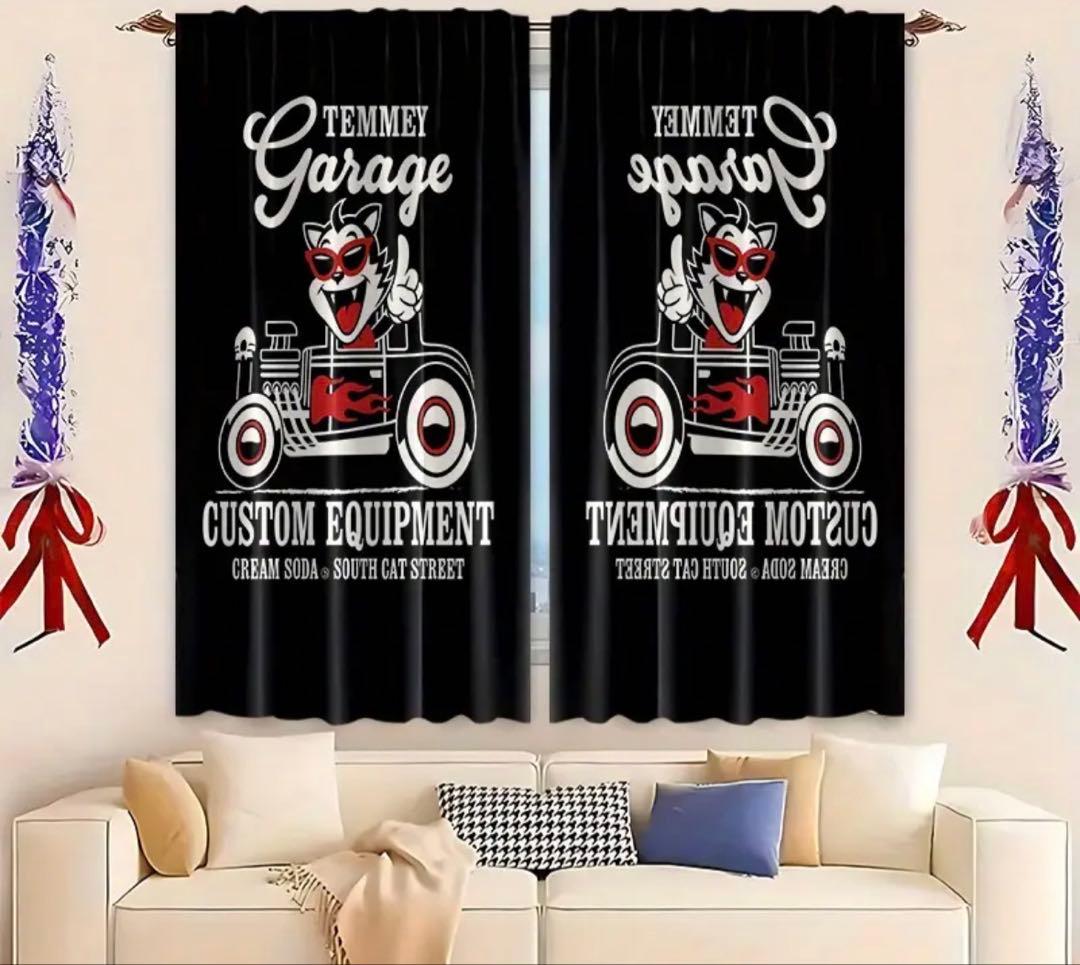 ティミー風　TEMMEY ドレープカーテン　130cm×210cm 2枚