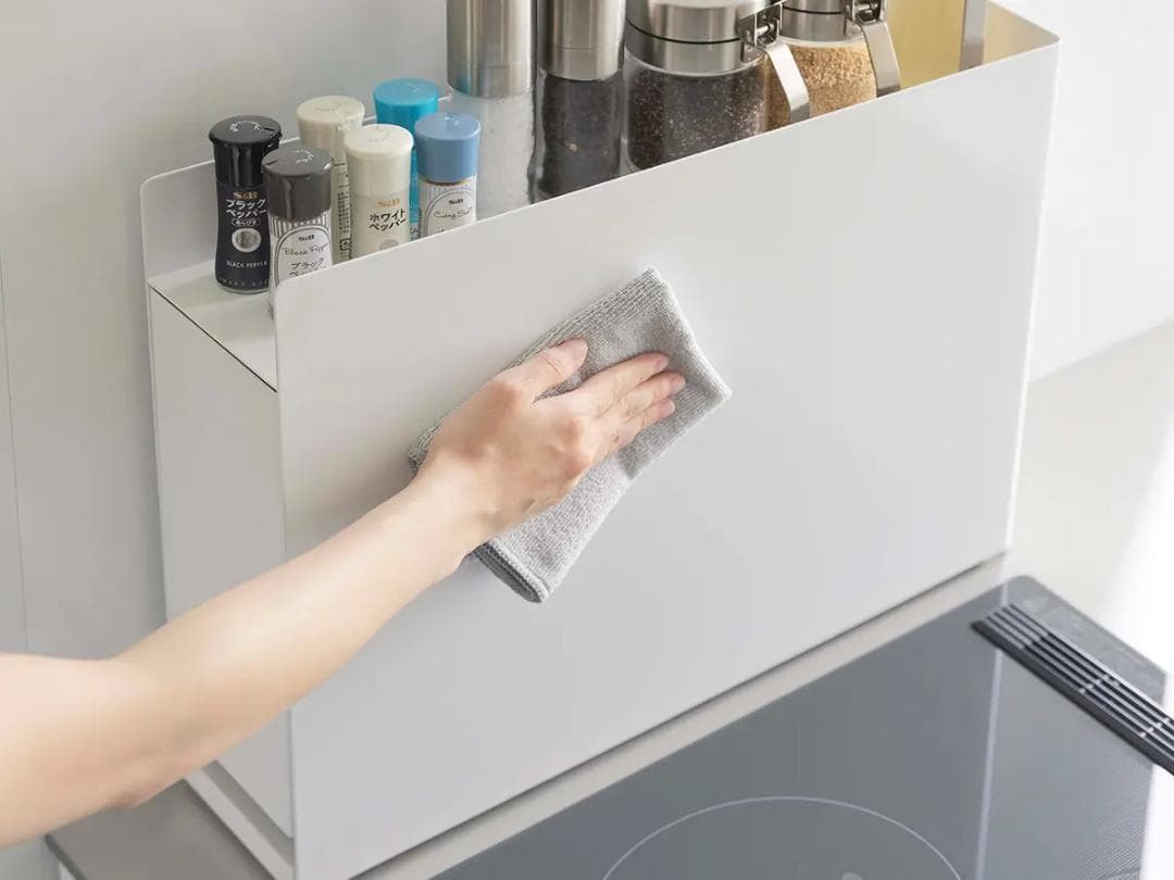 隠せる調味料ラック タワー ホワイト 山崎実業 おしゃれ 白 整理整頓 新品