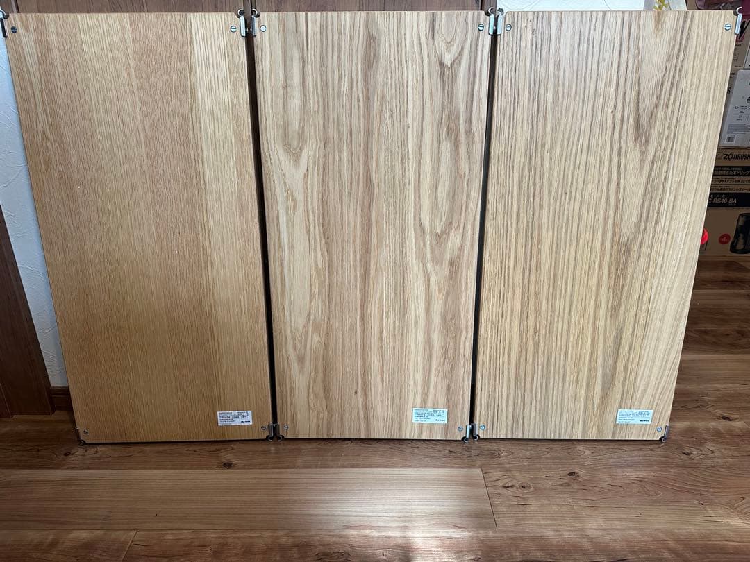 3枚セット 無印良品 オーク材 ステンレスユニットシェルフ 84cm ワイド 1