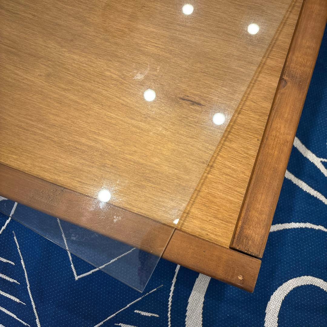 アンティークセンターテーブル ガラス天板付き