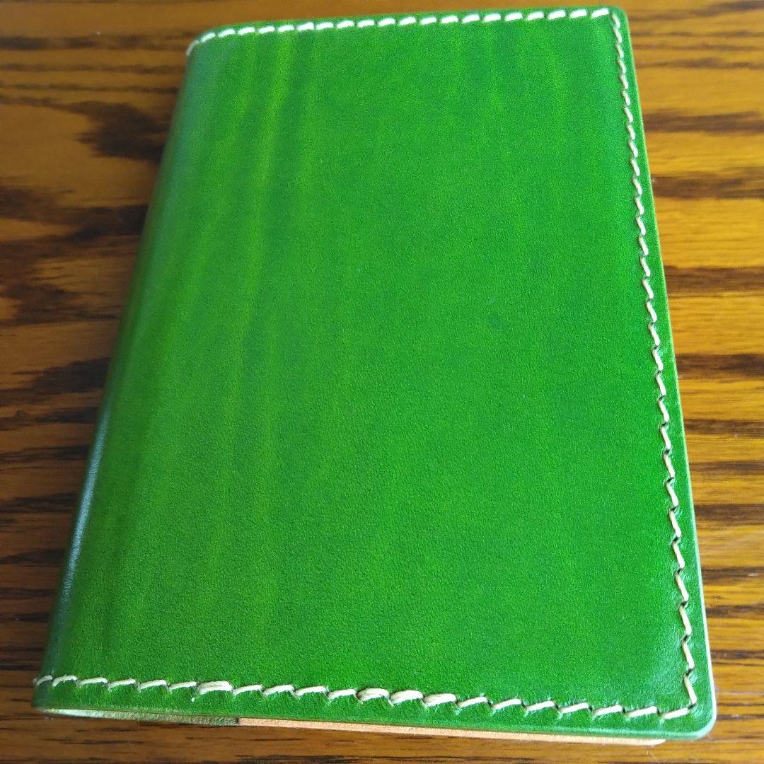 システム手帳　ルガトショルダー パロットグリーン　B7ミニ6穴用　フラットタイプ