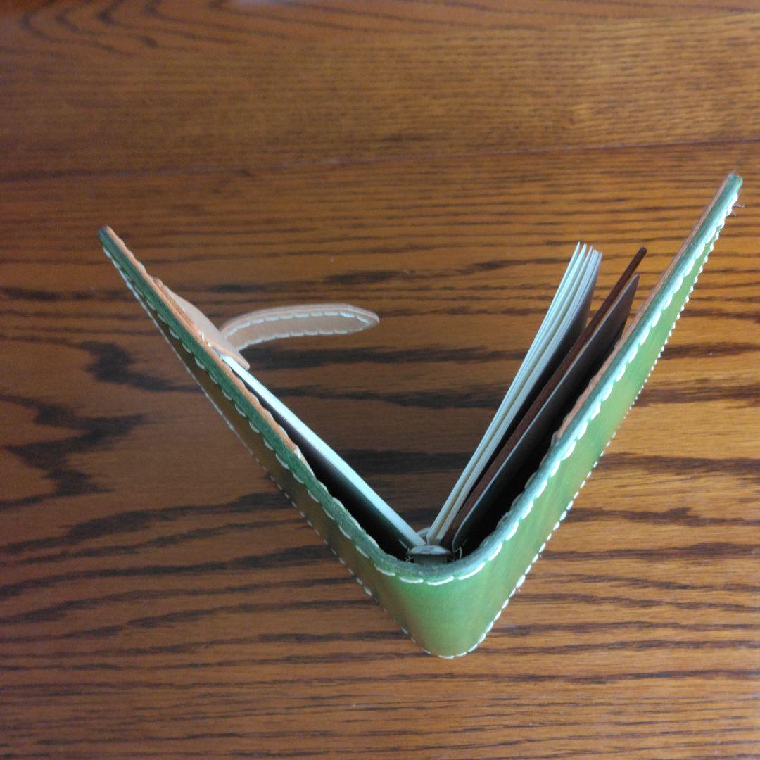 システム手帳　ルガトショルダー パロットグリーン　B7ミニ6穴用　フラットタイプ