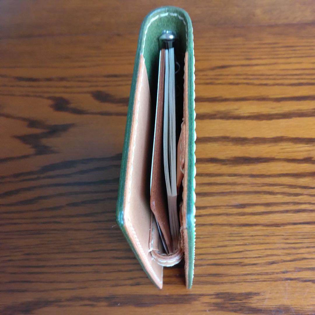 システム手帳　ルガトショルダー パロットグリーン　B7ミニ6穴用　フラットタイプ