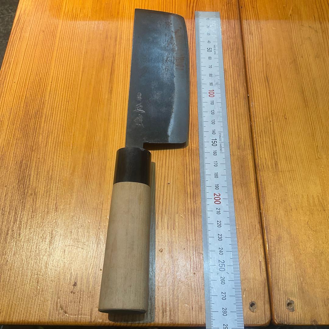 正本総本店　黒打　菜切包丁　黒水牛角