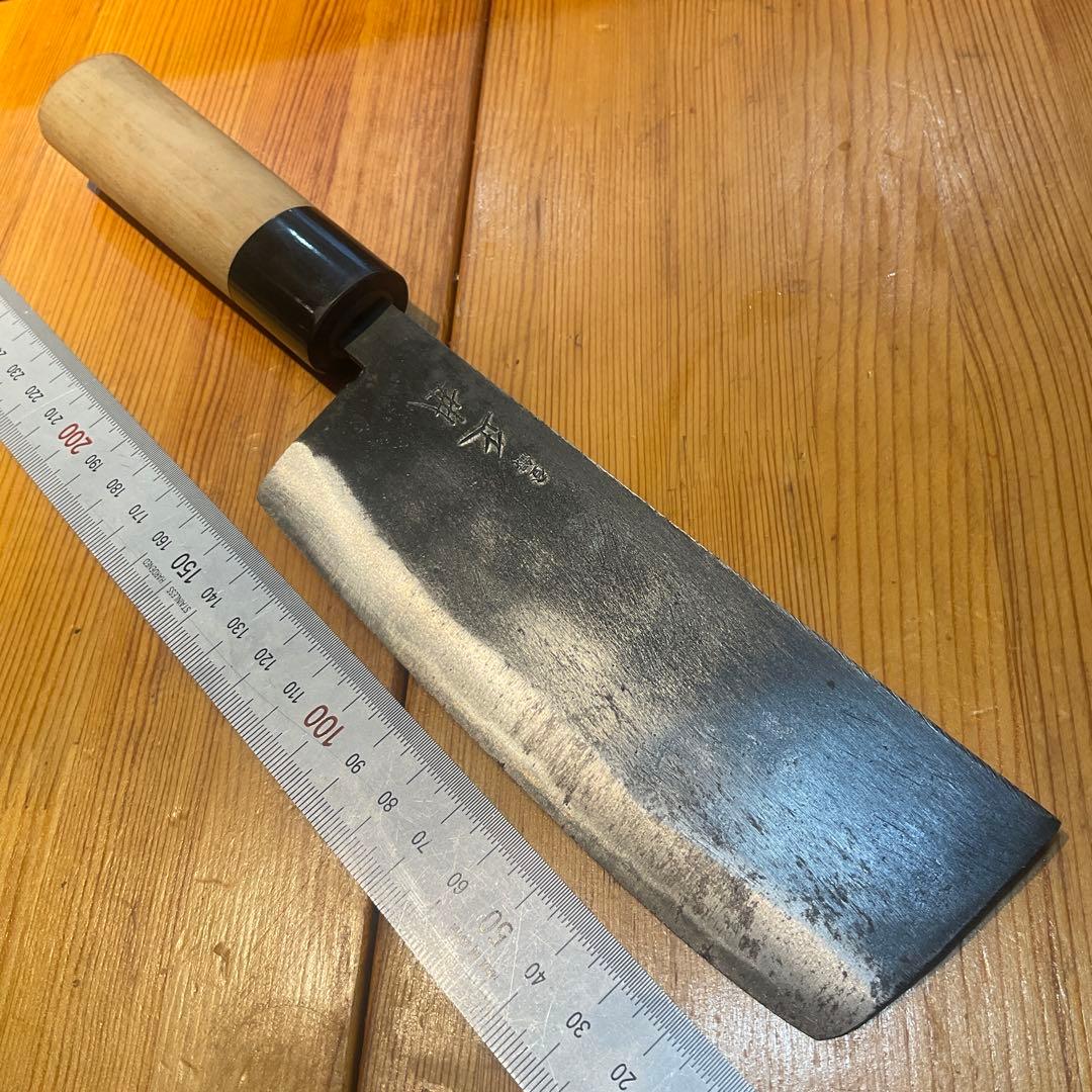 正本総本店　黒打　菜切包丁　黒水牛角