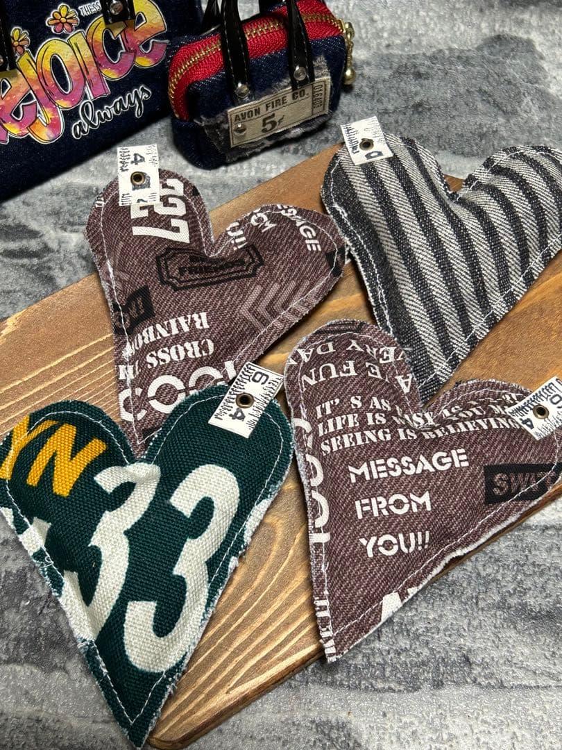 ブリーチデニムぷっくりハートタグ　No.658