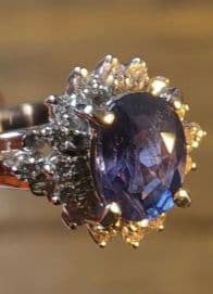 Pt900 ノーヒートサファイア スリランカ 非加熱 6.5g 10号 鑑別書付