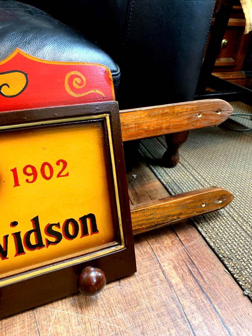 ヴィンテージ　Harley-Davidson木製ラック