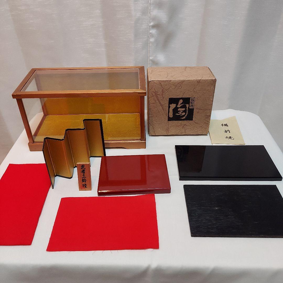 雛人形 砥部焼きよし窯 備前焼 手びねり 土鈴 姫だるま ガラスケース