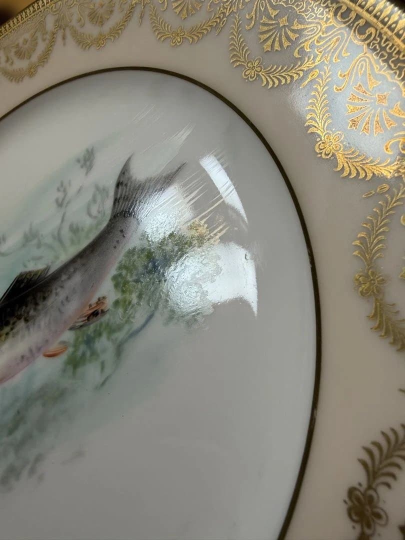 アンティーク　オールドノリタケ　魚文プレート