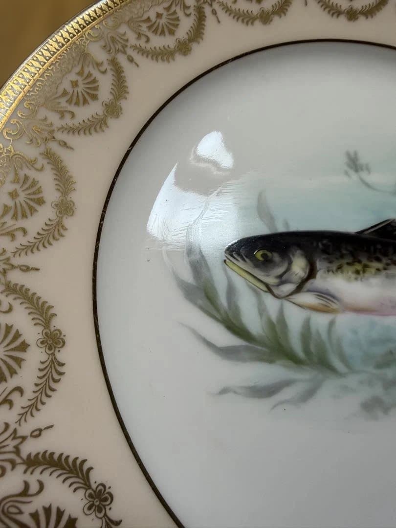アンティーク　オールドノリタケ　魚文プレート
