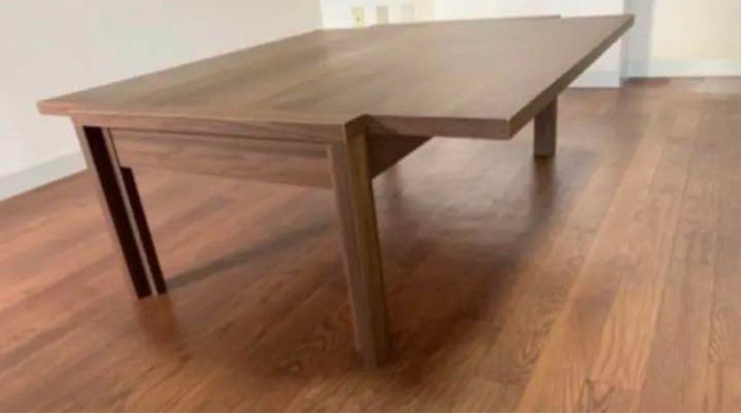 神奈川東京圏送料無料／モデルルーム配置品／本木作り／スライド可変式テーブル