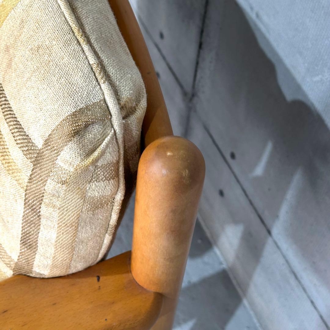 ✿昭和レトロ✿ カリモク ヴィンテージ木製チェア クラシック 布座面チェア①