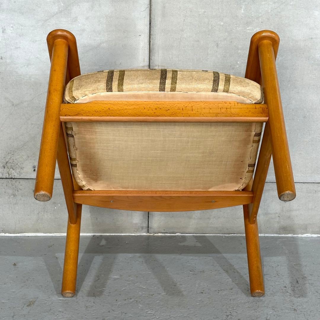 ✿昭和レトロ✿ カリモク ヴィンテージ木製チェア クラシック 布座面チェア①