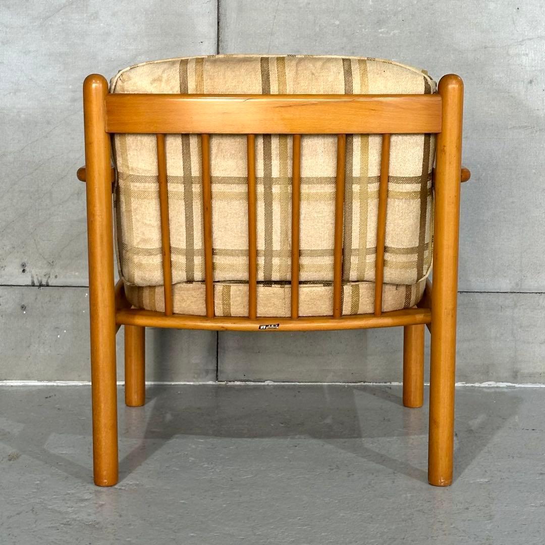 ✿昭和レトロ✿ カリモク ヴィンテージ木製チェア クラシック 布座面チェア①