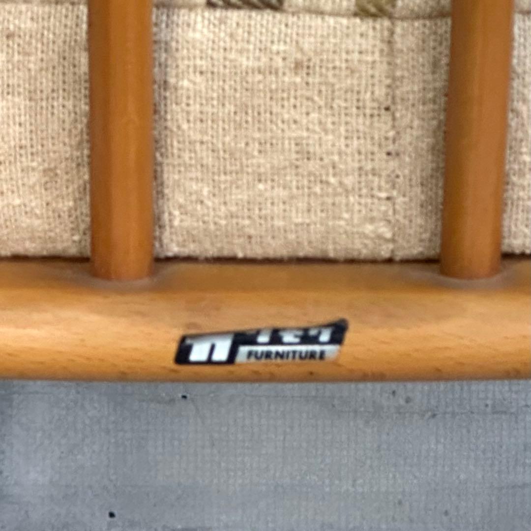 ✿昭和レトロ✿ カリモク ヴィンテージ木製チェア クラシック 布座面チェア①