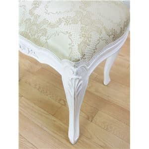 アンティーク調猫足ダイニングチェア 【肘なし】 木製 ホワイト 【完成