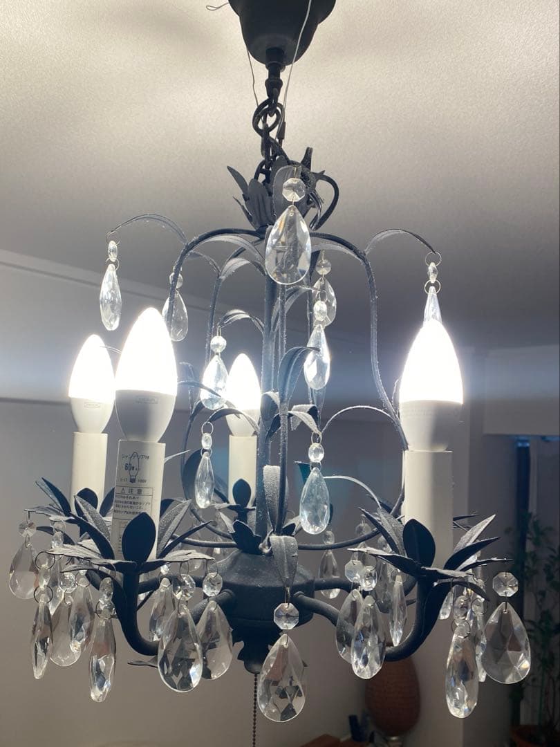 ブラック シャンデリア 5灯式