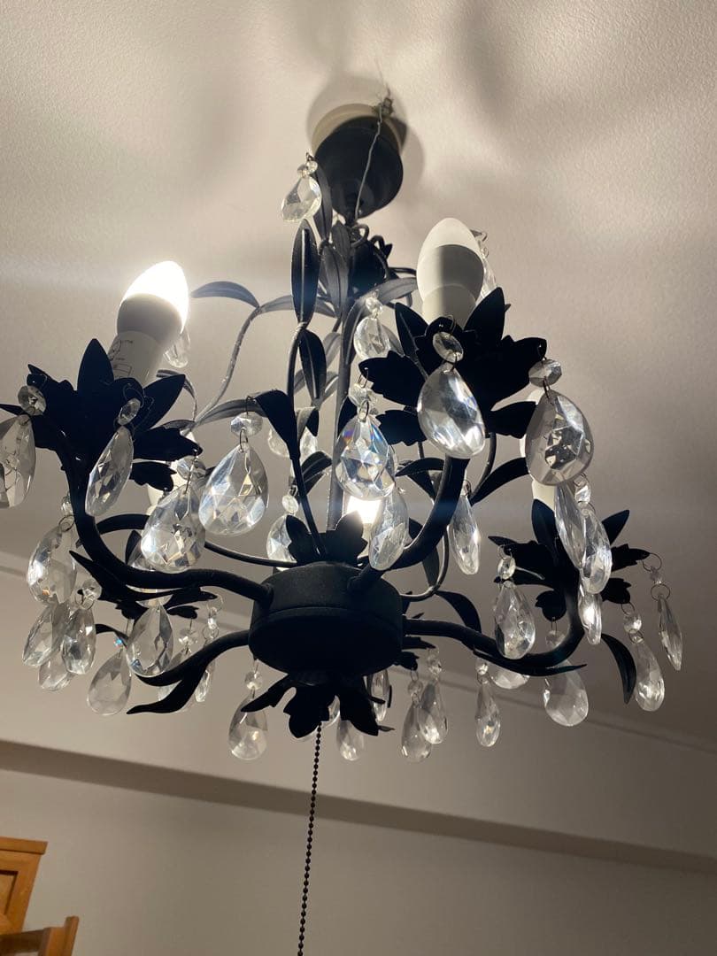 ブラック シャンデリア 5灯式