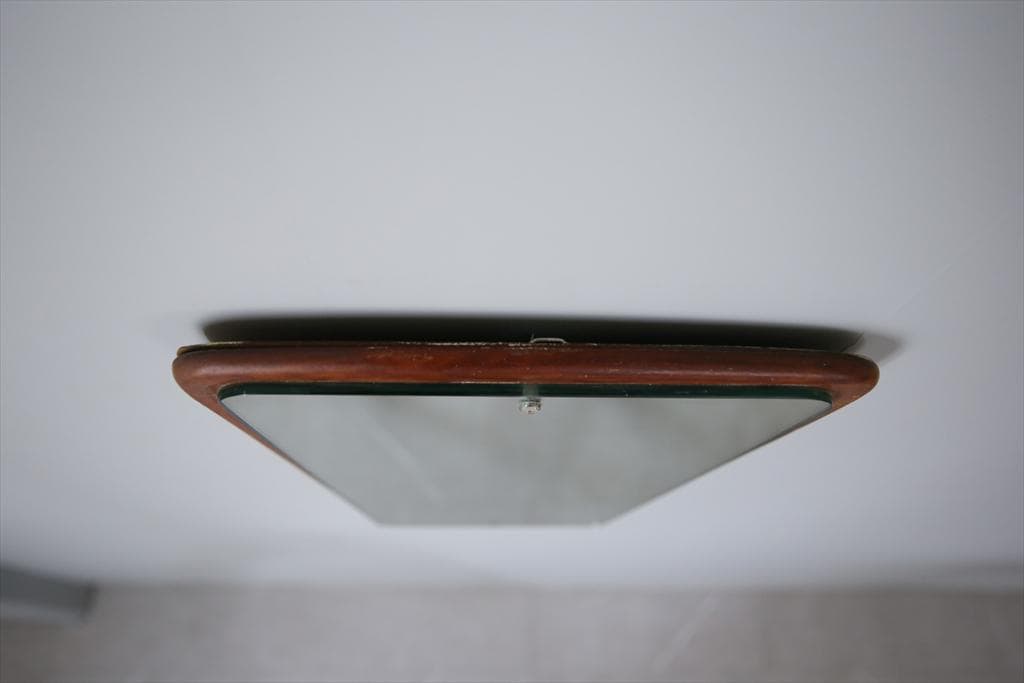 英国アンティークチーク古木ウォールミラー/木製壁掛け鏡/立鏡/姿見(92-43)