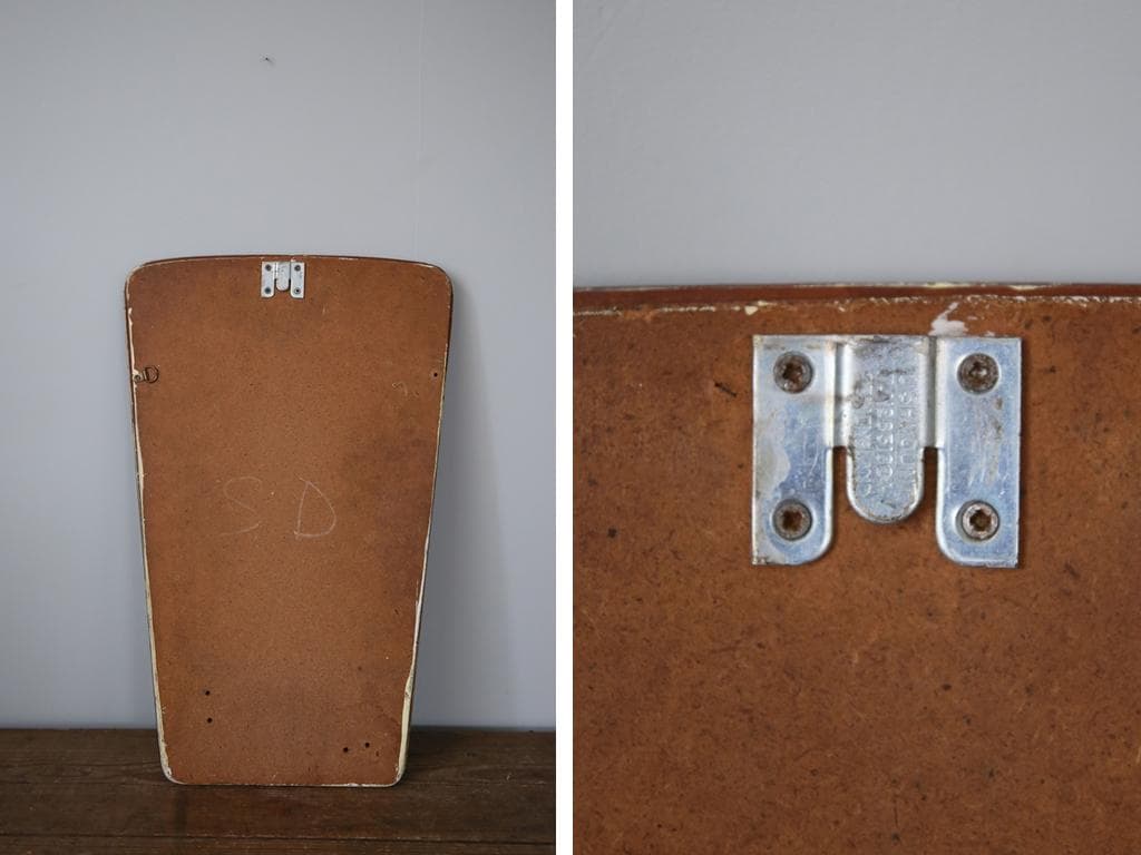 英国アンティークチーク古木ウォールミラー/木製壁掛け鏡/立鏡/姿見(92-43)