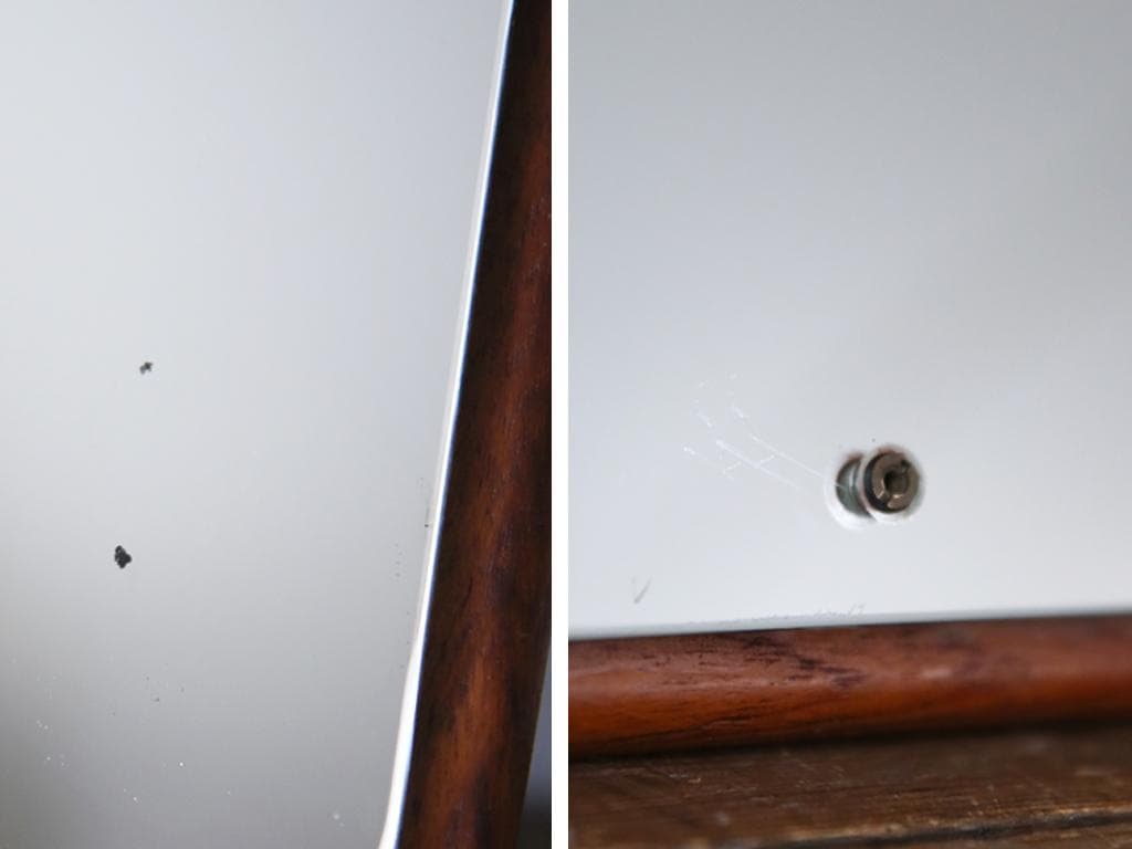 英国アンティークチーク古木ウォールミラー/木製壁掛け鏡/立鏡/姿見(92-43)