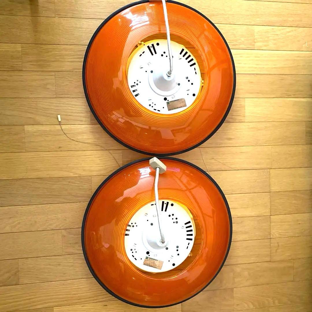 レトロポップ　ペンダントライト　オレンジ蛍光灯　松下電工　2個セット　50Hz