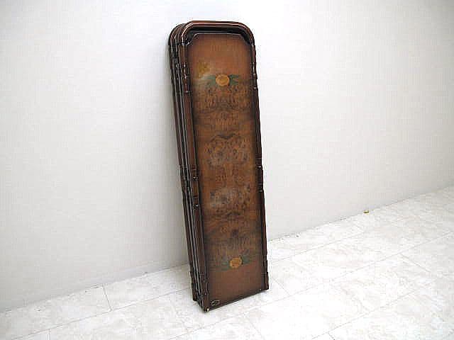 イタリア製 ヴィンテージ 象嵌細工 バール材 4連パーテーション ※蝶番ダメージ