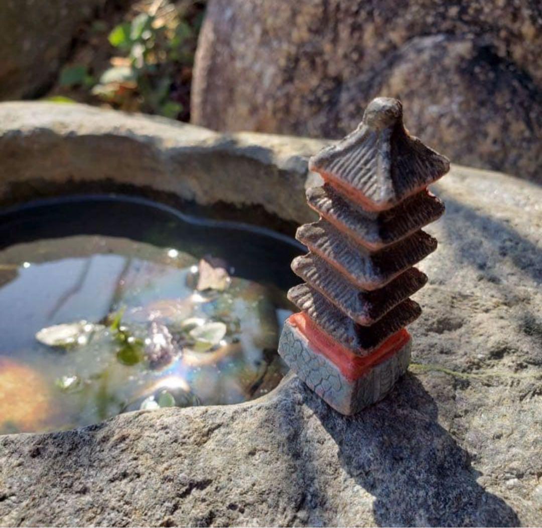 添配セット日本の風景 陶器 ？？置物 18点セット 木箱付きアンティーク