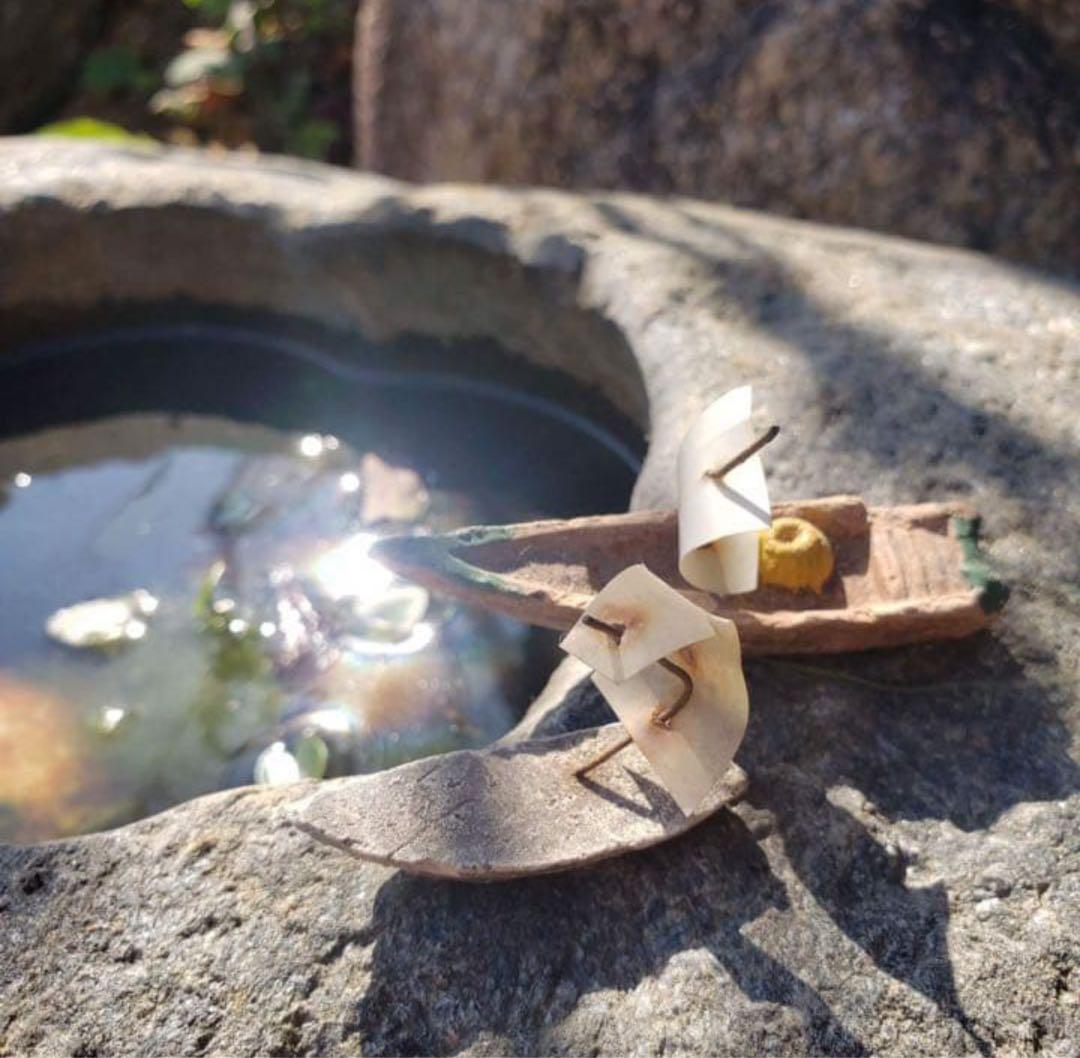 添配セット日本の風景 陶器 ？？置物 18点セット 木箱付きアンティーク