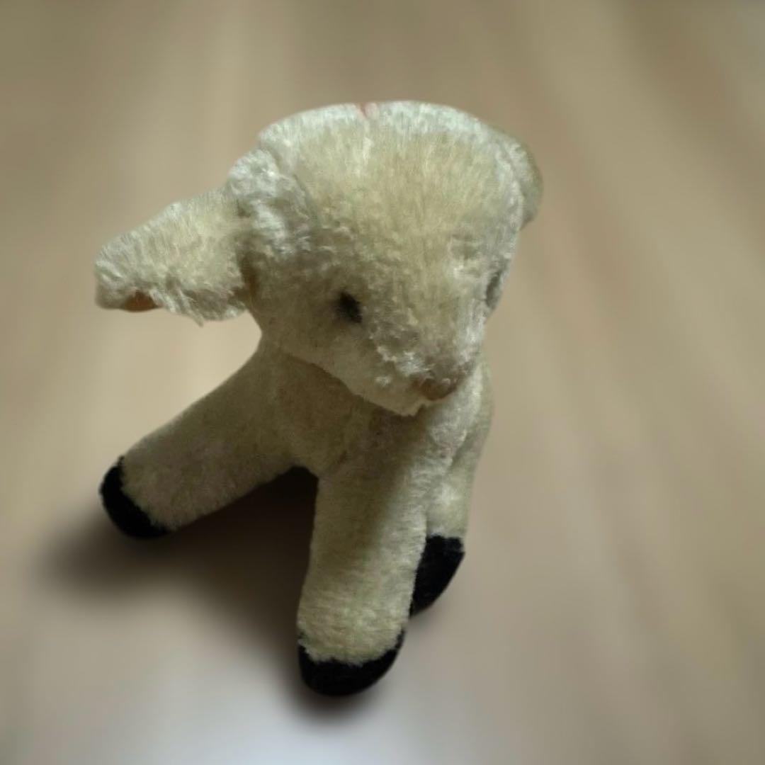 アンティーク　お座りラム　ぬいぐるみ　羊
