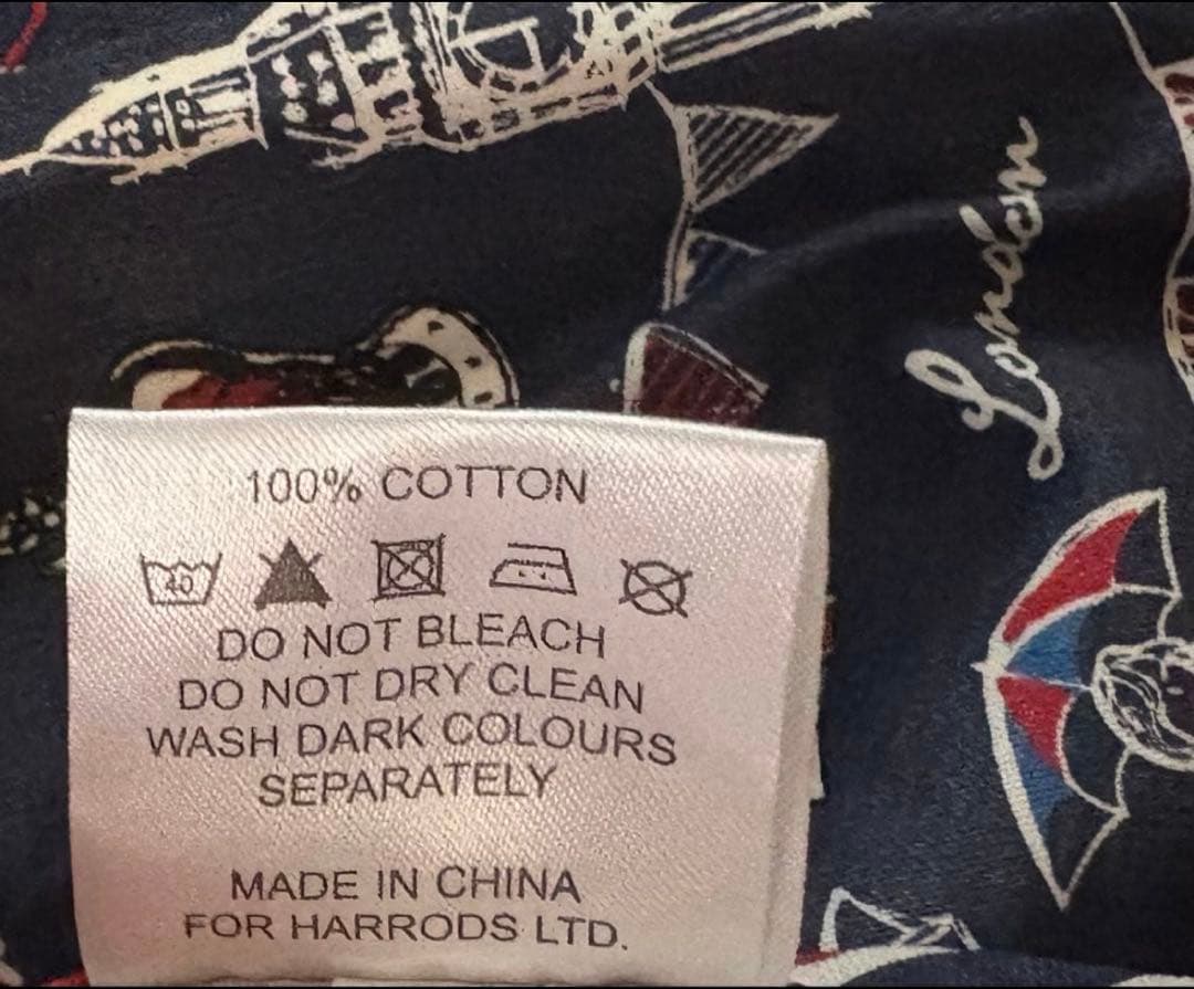 Harrods エプロン 100%コットン ロンドンデザイン